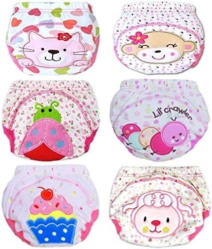 Tongchou 6pcs Baby Toddler Girls Cotton Potty Training Pants Reusable 1-2 Years Size 90