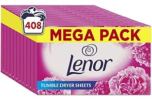 Lenor Tumble Dryer Sheets, 408 Sheets (34 x 12), Sparkling Bloom & Yellow Poppy, Long lasting Freshness When Tumble Drying