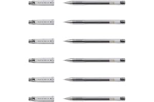 Pilot G-TEC-C4 - Bolígrafos de tinta de gel (punta ultra fina, 0,4 líneas, 0,2 mm, 6 unidades), color negro