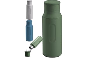 FLASHGIFT WILD | Borraccia Termica 500 ml | Bottiglia Termica con Tappo Bicchiere | Borracce Termiche Doppia Parete Isolante | Water Bottle per Montagna e Outdoor | Bevande Calde e Fredde (Verde)