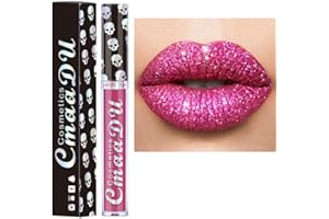 Allbesta 8 couleurs diamant lipgloss brillant paillettes brillant à lèvres crâne liquide rouge à lèvres métallisé mat brillant brillant