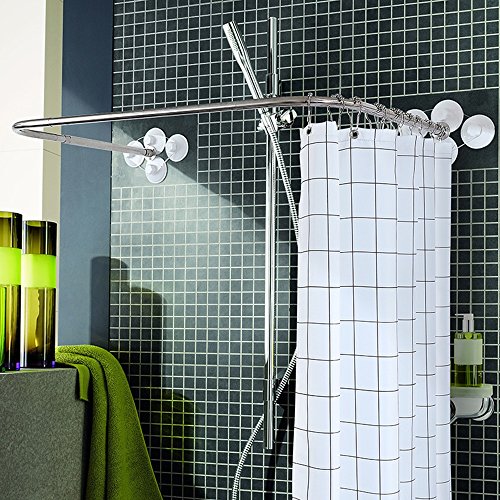 Buy LJHA Shower Curtain Rod/Stainless Steel/Extendable Telescopic/Free