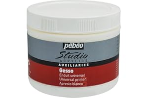 PEBEO Pébéo – Studio Acrylics 500 ML Gesso – Gesso Blanc – Sous-couche Peinture Acrylique pour Préparer Tous vos Supports – Pot de Gesso Acrylique Blanc 500 ml