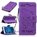 Produktbild Roreikes Huawei Y6 II / Huawei Honor 5A Hülle,Huawei Y6 II / Huawei Honor 5A Case, Kettensägen-Bär Design Muster Prägemuster Design Folio Cover Wallet im Bookstyle mit Standfunktion Karteneinschub und Magnetverschluß Etui für Huawei Y6 II / Huawei Honor 5A - Lila