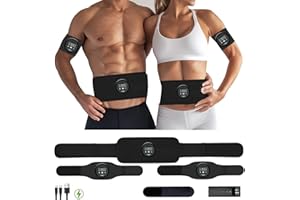 Yonars EMS Bauchmuskeltrainer Elektrisch, EMS Trainingsgerät, Stimulationsgerät Bauchmuskeln - 10 Stimulation Bereiche, 20 Trainingsmodi für Bauch, Arm, Bein-Fitness…