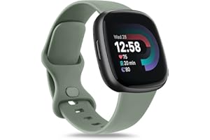 Mugust Cinturino per Fitbit Versa 4/Fitbit Versa 3/Fitbit Sense 2/Fitbit Sense, Cinturino di Sport Ricambio Compatibile per Fitbit Versa 3/Fitbit Versa 4/Fitbit Sense/Fitbit Sense 2(Verde,Small)