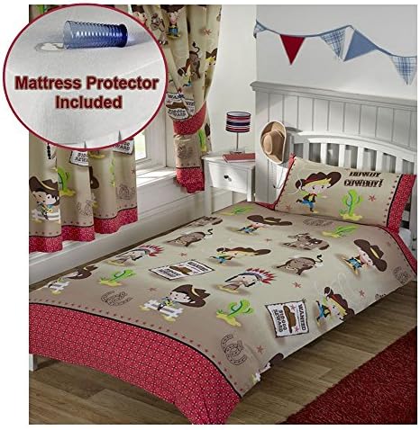 Howdy Cowboy Junior Duvet Cover &amp; Pillowcase Set + Mattress Protector