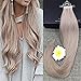 Produktbild Full Shine 22 Zoll Salon Quality Ash Blonde #18 100% Remy Brazilian Human Haarverlängerung Seamless Skin Weft Glue in Human Hair Extensions Full Head