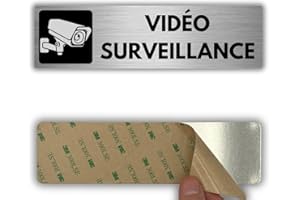 LEIASA | Panneau Adhésif Zone Sous Vidéosurveillance - 5x18 cm - Épaisseur 0,8 mm - Panneau Caméras de Sécurité - Signal Zone Surveillée - Signal Alarme Connectée - Autocollant 3M Caméra