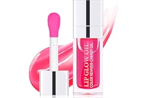 ZIOFY Hydrating Lip Oil Lip Glow Oil & Long Lasting Plumping Lip Gloss Non-StickyTinted Lip Balm Lip Care Transparent Toot Lip Oil Prevents Lip Lines and Dry Cracked Lips (Cherry)