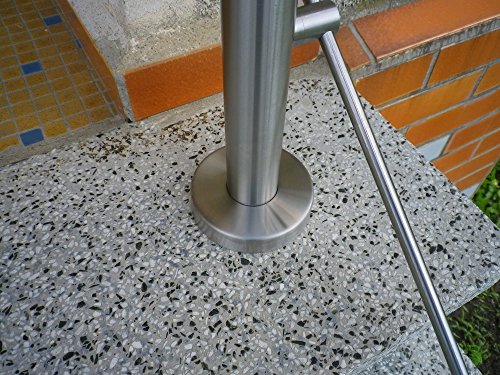 Edelstahl-Handlauf Geländer für Treppen Brüstung Balkon mit/ohne Querstreben (bis 1.0m inkl. 2 Pfosten 3 Querstangen) - 7