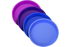 RAFOW Silikon Kuchenformen Rund Schichtkuchen Backform 20cm: 8 Zoll Backformen Set Regenbogen Kuchenform Auslaufsicher Backform Backen Geschichtet Antihaft BPA-Frei für Geburtstagsfeier Hochzeitstag 4 Stück