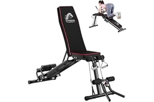 Botifly 3-in-1 Gym Bench with Reverse Crunch Handle for Ab Workout, Decline/Flat Bench Press Sit-Up Bench Adjustable Weight Bench - All-in-One Strength Training Equipment for Home Gym