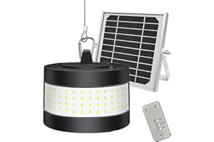 SONVIEE Lampada a sospensione solare con telecomando, lampade solari per esterni ed interni, dimmerabile, 160 LED/5 m/3 livello di luminosità dimmerabile