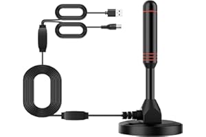 LTTEEA Antenne TV Puissante pour Intérieur et Extérieur,500KM Longue Portée et Antenne TV Intérieure à 360 °,Antenne TNT HD pour 1080P 4K Chaînes Télévision Gratuites TNT Amplificateur Signal Prendre