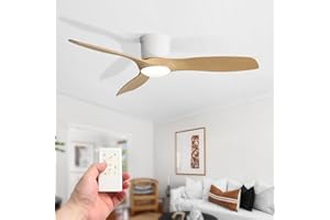 Sofucor Deckenventilator mit Beleuchtung 132cm, Fernbedienung, DC, Timer, 3 Farbtemperatur, 6 Geschwindigkeiten, Sommer Winterbetrieb Leise Deckenventilator mit Licht für Schlafzimmer
