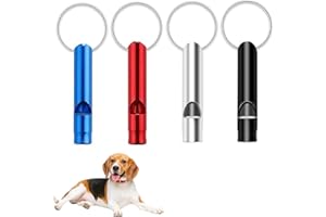BEOTNP 4 PCS Dog Whistles For Recall, Dog Training Whistle for Recall, Dog Training Whistle, Dog Whistles, 6 x 2cm, Red, Dark Blue, Silver, Black, Used for Outdoor Activities, Obedience Training