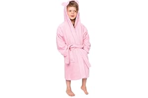 Twinzen - Bathrobe Kids for Boys & Girls - 100% Cotton Oeko-TEX® - Belt, 2 Pockets, Hood with Ears
