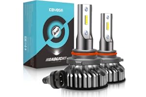 KOYOSO Ampoule 9012 LED, 10000LM HIR2 Phares pour Voiture et Moto, Ampoules Auto de Rechange pour Lampes Halogènes et Kit Xenon, 12V 6000K, 2 Ampoules