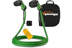 GUWIEYG Cavo Ricarica Auto Elettriche Tipo2, 22Kw 32A 5M Cavo di Ricarica da Tipo 2 a Tipo 2 per EV/PHEV, Cavo Tipo 2