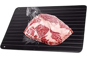 Lobwerk - Tavoletta per scongelare alimenti surgelati per scongelare in modo rapido e naturale (senza microonde o chimica) Defrost Unfreeze, Alluminio, Nero , Medium