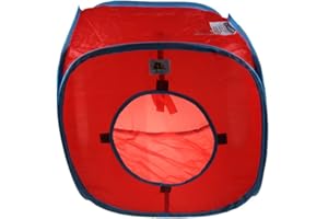 emours Flexibler Pop-Out-Katzen-Spielwürfel, erweiterbarer Spieltunnel, Katzenspielzeug, rot