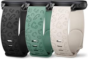 Wizvv 18mm 20mm 22mm Armband mit Leoparden-Gravur, Kompatibel mit Garmin Venu 2S/Vivoactive 4S/Venu 3S/Forerunner 265S, Garmin Venu/Venu Sq/Forerunner 55/Vivoactive 5, Garmin Venu 2/3/Vivoactive 4