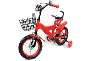 DDZcozy Kids Vélo avec Roue Auxiliaire 12" pour Enfant de 2, 3 et 4 Ans Bicyclette pour Enfant garçon et Fille Vélo Enfant garçon Fille Vélo