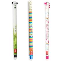 Legami Set 5 Penne Cancellabili In Gel - Punta 0,7 Mm, Inchiostro Cancellabile, Tema Animaletti Corgi, Giraffa, Kitty, Bear E Tigre, Per Scuola E Ufficio