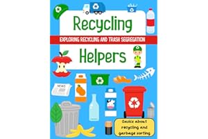 Recycling helpers book for preschool, Exploring Recycling and Ecology activity book, Take Care of Our Green Planet, Save trees and forest, Garbage ... Earth Day, plastic, glass, paper segregation