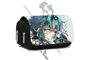 WANGSOAR Genshin Impact Big Capacity Pencil Case,Pencil Pouch Large Storage High Capacity Bag for Office College School Durable Pen Carrying Case with Zipper