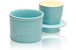 LUMIN TUTU Maselniczka ceramiczna, chłodzony wodą dzwon do masła do delikatnego smarowania, francuska maselniczka z pokrywką, linia wodna zapewnia optymalną świeżość, stylowe wzornictwo vintage