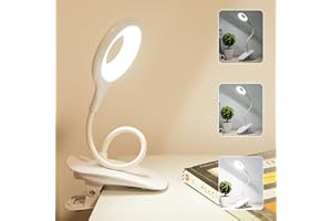 Songlypian 40CM Lampada da Scrivania con Pinza, 20LEDs Lampada da Lettura con Caricatore USB, 3 livelli di luminosità, 360° Flessibile Dimmerabile Cura degli Occhi Lampada per la Lettura e il Lavoro