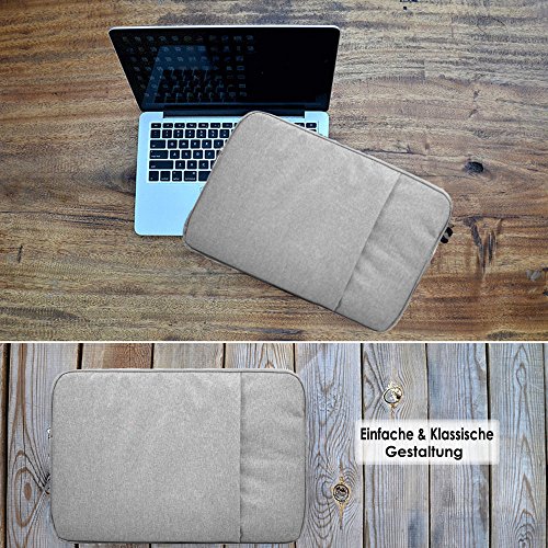Lebensein Laptoptasche Schutzhülle für 15-15,4 Zoll Laptops Ultrabooks, 38cm Laptophülle Speziell für 15,4″ MacBook Pro, Stoßfest, Wasserresistent und Strapazierfähig, Grau - 7