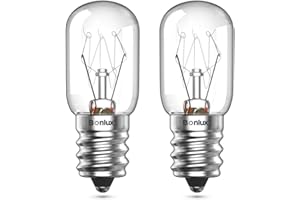 Bonlux 2Pack E14 Bombillas de Sal E14 de Alta Temperatura 300° Regulables para Horno Bombillas Tubulares SES T22 con Tornillo Edison Pequeño para Electrodomésticos