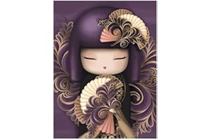 Millenniums 5D Bricolage Diamant Peinture Abstraite Femme japonaise Peinture Murale Peinture Kits DIY Décoration Chambre Artisanat Décor à la maison Cadeau Pour Noël (30 * 40cm)