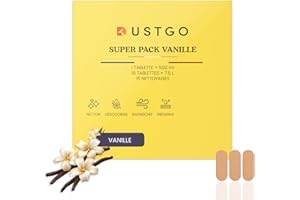 Détergent DUSTGO - Pack de 15 Pastilles Vanille | Détergent Shampouineuse pour Matelas, Canapé, Tapis, Tissus | Nettoyant Textile Parfum Doux | Sachet Écologique