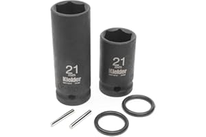 Kielder KWT-1256-PO2 1/2" 21mm Scaffolding Impact Sockets (52mm & 80mm Long) with Pin & O-Ring (2 Pack)