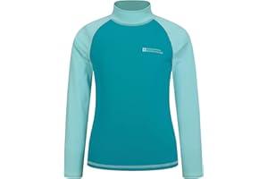 Mountain Warehouse Kids Rash Vest - UV Protection Rash Guard, Long Sleeves Childrens Rash Shirt, Flat Seams, Quick Drying, Stretch Fabric - Ideal for Swimming,