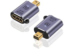 Maxhood Mini Displayport to Displayport Adapter 8K, Mini DP to DP Adapter, 8K@60hz Mini Displayport Male to Displayport Female Adapter Support Displayport 1.4 for MacBook, Surface Pro, 2Pack