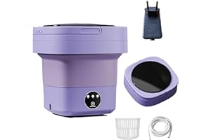 ATB-GIFT 12L Portable washing machine, Mini Lavadora portátil para viajes, camping, mini lavadora portátil, lavadora(EU power-El púrpura)