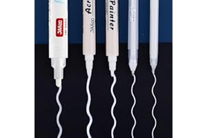 Omeblos White Gel Pens, 4PCS White Ink Pens, 0.6/0.8/1/2mm Line Drawing Pen for Artists Highlight Rollerball Pen for Black Paper, Journaling, Sketching, Drawing, Illustration