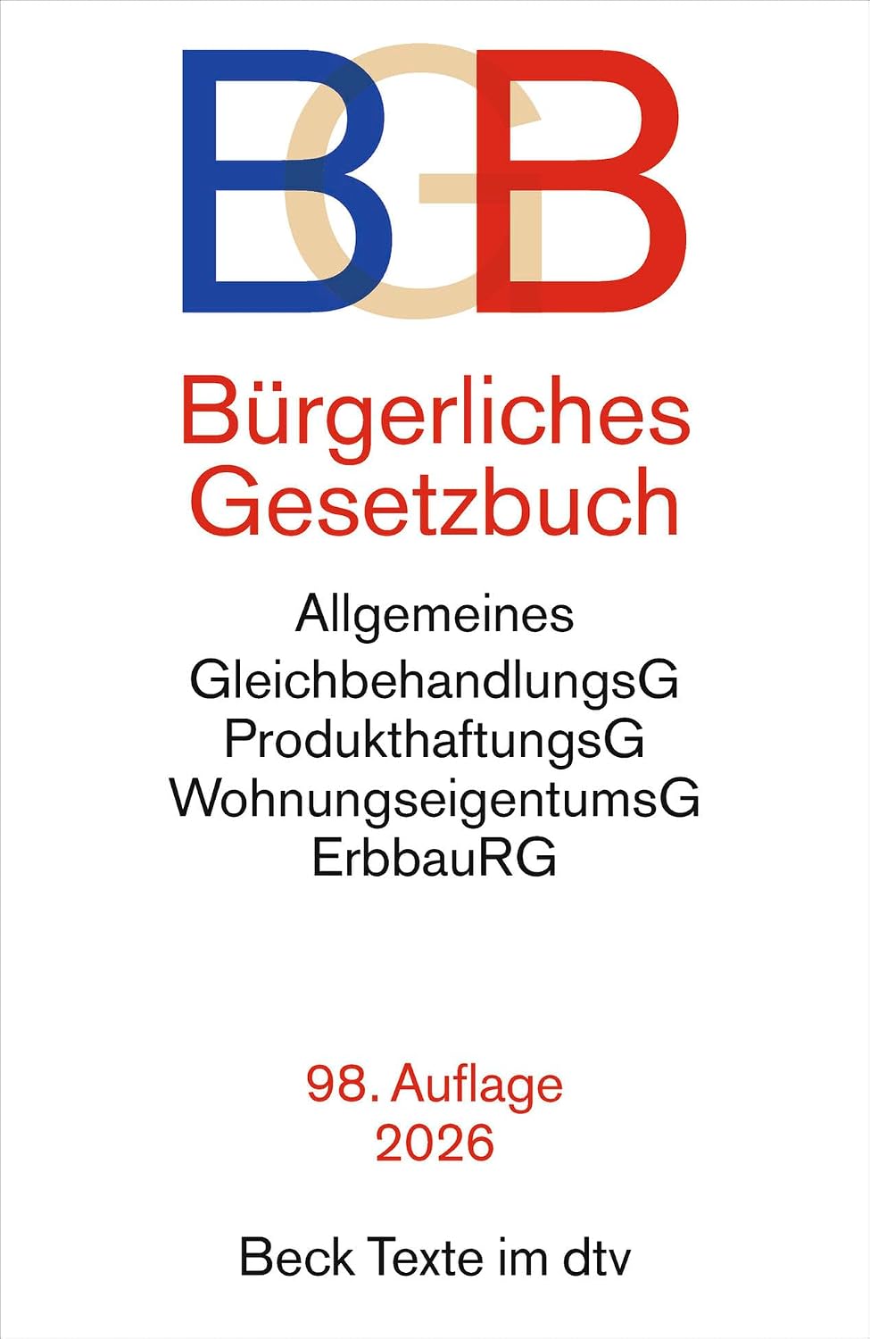 Technische Daten & Spezifikationen : Bürgerliches Gesetzbuch mit Allgemeinem Gleic