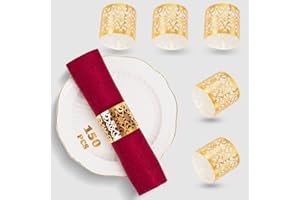 ESLOYSUN Lot de 150 ronds de serviette de qualité supérieure découpés au laser - Porte-serviettes en papier pour mariage, fête, dîner, décoration de table, occasions spéciales et services de restauration