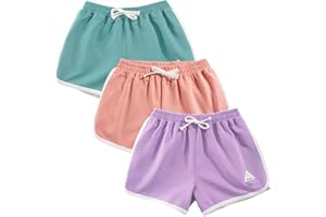 Rolanko Pantaloncini da Ginnastica per Ragazze, Pantaloncini Sportivi Estivi con Coulisse per Bambini Che corrono E Ballano