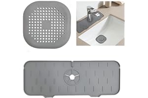 ZWZNBL 1 Pz Silicone Rubinetto Maniglia Drip Catcher Vassoio Silicone Lavandino Rubinetto Mat per Cucina Bagno Lavello Splash Guard Con 1 Pz Filtro Lavello
