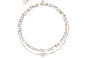 FEIKFEIZ Ghirlanda per caviglia a stile tennis con moissanite, diamanti coltivati in laboratorio da 4mm, argento placcato spessore con oro rosa 18K, ghirlanda per caviglia d'oro regolabile, regalo di gioielli