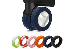 XYOFUN Luggage Compartment Wheel Protection Cove - Upgraded 8-Pack Anti Dust & Scratch Noise Reduction Carry On/Travel Suitcase Wheel Protector - Dark Blue