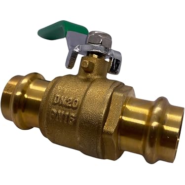 Kugelhahn Aus Messing – 18 Mm, Voller Durchgang, Mit V-Kontur Zum Pressen – Für Heizung, Sanitär, Klima & Druckluft – Bis 16 Bar, -20 Bis +125 °C