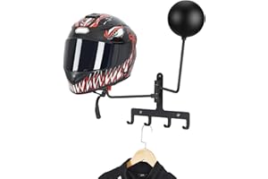 motofans Helmet Holder, Wall Mounted Motorcycle Helmet Holder, Aluminium Alloy (4 Hooks)